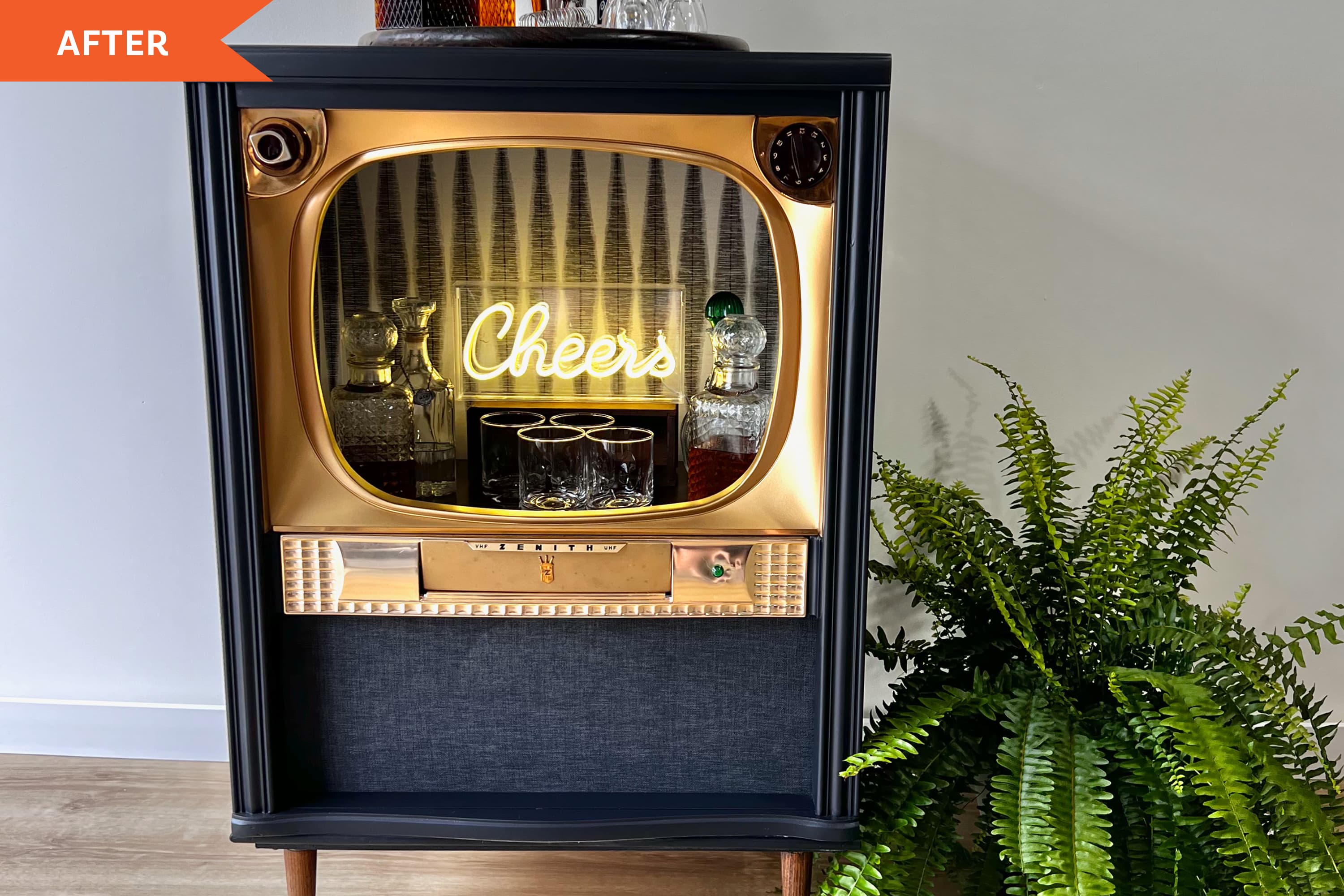 Vintage tv store liquor cabinet